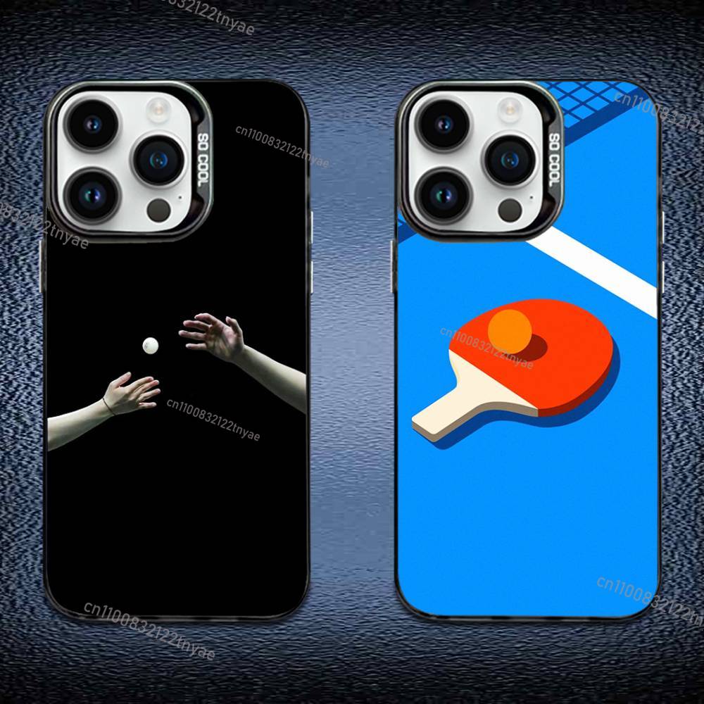 Table Tennis Quotes - เคสโทรศัพท์ลายไม้ปิงปองสำหรับ iPhone 17,16,Pro,Max,e,15,14,Plus,13,12,Mini,11 สีเงินด้าน หรูหรา