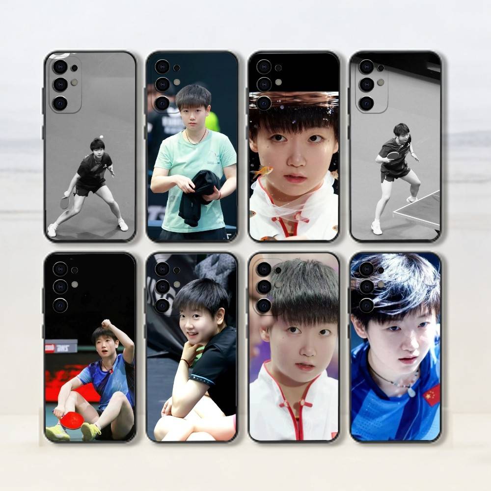 Table Tennis Quotes - ซัน หยิงซา-นักกีฬาเทเบิลเทนนิส เคสโทรศัพท์สำหรับ Samsung S25,S24,S21,S22,S23,S30,Ultra,S20,Plus,Fe,Lite,Note,10,สีดำ