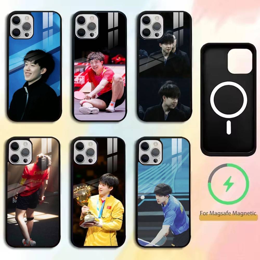 Table Tennis Quotes - เคสโทรศัพท์ W-Wang Chuqin-นักกีฬาเทเบิลเทนนิส สำหรับ iPhone17,16,15,14,13,12,11 Plus,Pro