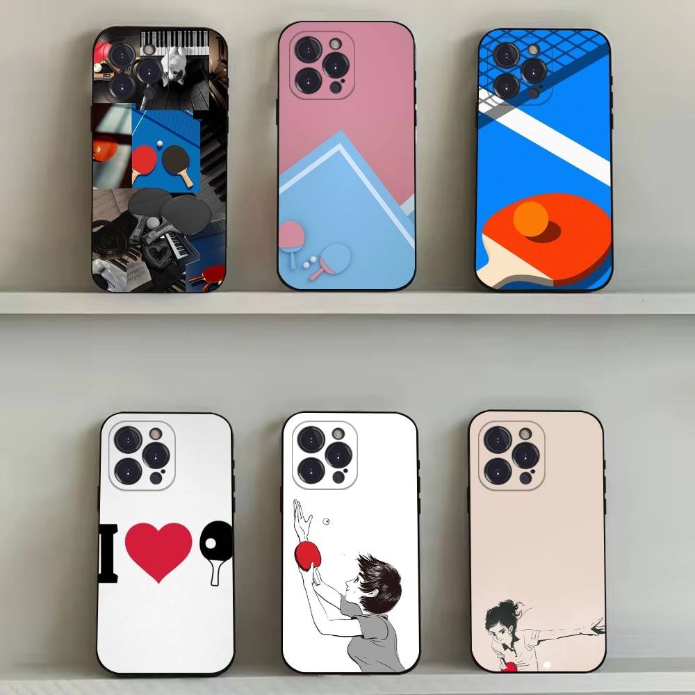 Table Tennis Quotes - เคสโทรศัพท์ลายไม้ปิงปอง สำหรับ iPhone 16,15,14,13,12,11,Pro,Max,Plus,X,XS,SE4,E,Mini,เคสนิ่มสีดำ