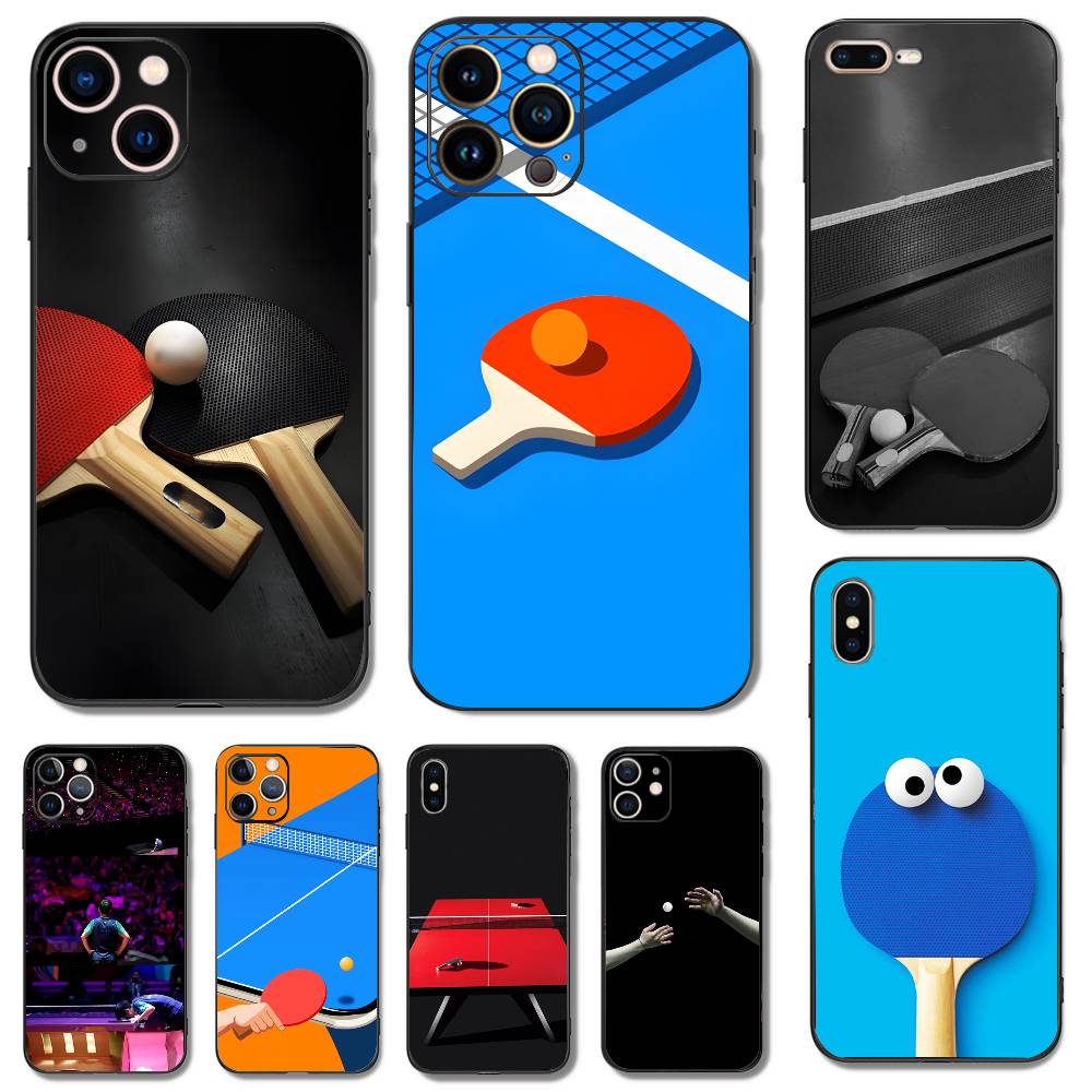 Table Tennis Quotes - เคสโทรศัพท์ลายไม้ปิงปอง สำหรับ iPhone 17,16,15,14,13,12,11,X,XR,XS,Plus,Mini,Pro,Max แบบนิ่ม สีดำ