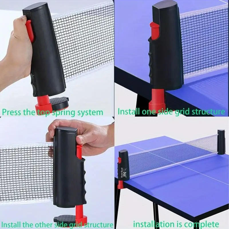 Table Tennis Online - อุปกรณ์เสริมสำหรับกีฬาปิงปอง ตาข่ายปิงปองแบบพับเก็บได้ ใช้ได้ทุกที่ รุ่นฮิตปี 2025 พร้อมเสาสำรอง