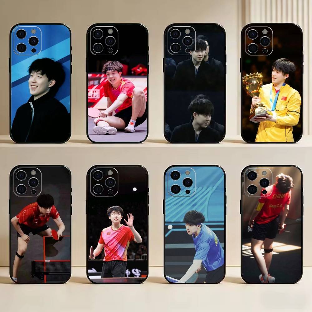 Table Tennis Quotes - W-Wang Chuqin-นักกีฬาเทเบิลเทนนิส เคสโทรศัพท์ซิลิโคนนุ่มสำหรับไอโฟน 17 16 15