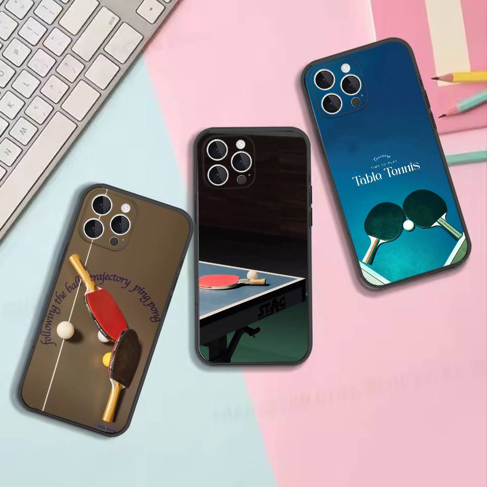 Table Tennis Quotes - เคสโทรศัพท์มือถือสีดำนุ่มกันกระแทก ลายไม้ปิงปอง เหมาะสำหรับ iPhone 11,12,13,14,15,16,17,Pro,Max,Plus,X,XS,SE4,Mini